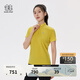 KOLON SPORT/可隆速干T恤 女子半拉鏈吸濕夏戶(hù)外運動(dòng)透濕上衣短袖 LKZT5MN080-MU 芥末黃 M 165/88A