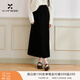 香影黑色絲絨半身裙女高腰2025冬季新款傘裙輕奢高級感直筒中長(cháng)裙 黑色 半身裙 M 160/64A/95-110斤
