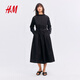 H&M女裝連衣裙2026春季新款高智穿搭通勤翻領(lǐng)襯衫式連身裙1328200 黑色 XL 175/116