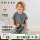嫚熙（EMXEE）嬰童短袖短褲套裝夏季男女寶寶衣服透氣天絲棉運動(dòng)套裝休閑服外穿 深花灰【短褲短袖】 100