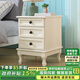歪脖樹(shù)實(shí)木床頭柜斗柜邊柜現代簡(jiǎn)約臥室儲物柜組合多功能收納柜 經(jīng)典款-三斗象牙白丨木把手