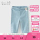 戴維貝拉（DAVE＆BELLA）夏裝新款抗菌防螨女童打底褲兒童休閑褲針織小童七分褲寶寶褲子 牛仔藍【現貨】 100 cm（建議身高90-100cm）