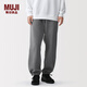 MUJI男式 毛圈棉褲子 男士長(cháng)褲衛褲休閑褲加絨 26年春季男裝 AB1NRA6S 炭灰色 M (170/80A)