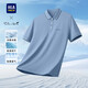 海瀾之家（HLA）桑蠶絲夏季男士POLO衫短袖T恤翻領(lǐng)休閑上衣青年時(shí)尚商務(wù)夏天透氣 藍灰色 含桑蠶絲 XL 180/96A 建議150-165斤左右
