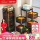 溢彩年華 旋轉置物架廚房落地蔬菜收納儲物架可移動(dòng)衛生間置物架六層1118