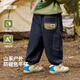 嘟嘟家【A類(lèi)&防褪色】男童工裝褲春裝兒童水洗軟牛仔褲寶寶休閑褲子童裝 牛仔藍 （部分尺碼預售） 110