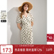 三彩2025夏季新款法式復古波點(diǎn)連衣裙V領(lǐng)寬松大擺A字長(cháng)裙度假M