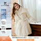 香影黑色假兩件收腰羽絨服女2025冬季新款90白鴨絨雙層領(lǐng)保暖外套 米白 M 160/84A/95-110斤