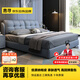 惠尋 京東自有品牌 床現代風(fēng)單人床1.5米床大床1.8米x2米雙人床床主臥 床+T333全拆-20cm乳膠床墊+2柜 【淺灰】1.8米x2米(框架結構）