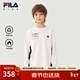 FILA【斐暖功能】斐樂(lè )兒童長(cháng)袖T恤2025冬季新款男中大童加絨上衣 牧筠白-IV 175