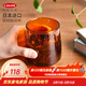 利快日本進(jìn)口琥珀色把手復古耐熱玻璃茶杯咖啡杯辦公室家用實(shí)用 無(wú)把手 270ml