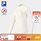 FILA 斐樂(lè )官方女子針織長(cháng)袖上衣2026春季新款健身運動(dòng)基礎加絨長(cháng)T 鷺白-WT L 170/88A/L