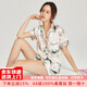 珊目爾【經(jīng)典印花短袖】真絲睡衣女6A級100%桑蠶絲兩件套裝短袖家居服 植物印花-16.5姆米 XL (170)適合115-135斤穿著(zhù)