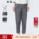 斯琴（siqin）2023秋季女黑灰棉質(zhì)松緊腰明線(xiàn)直筒牛仔褲休閑長(cháng)褲  黑灰 XL