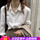 歐貝汐長(cháng)袖白色襯衫女氣質(zhì)感輕奢上衣2026春秋新款韓版寬松休閑襯衣 白色 M