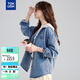 唐獅（TonLion）2026春女連帽牛仔襯衫 中牛仔藍 XL