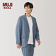 MUJI男式 夾克 男士外套早秋款  男裝 西裝小西服AD0UVA4S 煙熏藍色 M 170/92A