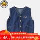 G.duck小黃鴨兒童牛仔馬甲春秋外穿新款中小童男女寶寶坎肩洋氣嬰兒 牛仔藍 120 碼（適合身高110cm左右）