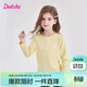笛莎童裝女童T恤2025秋季中童女孩兒童假兩件上衣 淺黃 130