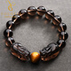 優(yōu)格麗新年冰種黑曜石貔貅手鏈男士手串護身符禮物創(chuàng  )意飾品馬年 珠徑-14mm
