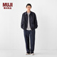 MUJI 男式 不易沾水 拉鏈夾克衫 男士休閑外套男裝26年春季 AD0ZBA6S 黑色 M (170/92A)