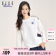 ELLE ACTIVE休閑圓領(lǐng)衛衣女裝秋季時(shí)尚百搭拼色運動(dòng)減齡薄款舒適透氣套頭衫 白色 M