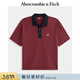Abercrombie & Fitch【重磅POLO】男裝25夏季美式條紋棉質(zhì)Polo衫短袖T恤124-5570 紅色條紋 S (175/92A)