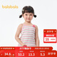 巴拉巴拉童裝T恤兒童短袖2024夏裝女童條紋背心洋氣甜美吊帶208224122001