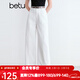 百圖betu女裝2025夏季新款牛仔褲遮肉顯瘦八分大白褲褲子女2504T82 白色 S