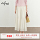 伊芙麗（eifini）蔣欣代言【經(jīng)典延續】?jì)?yōu)雅百搭休閑顯瘦高腰雪紡蛋糕長(cháng)款半裙女 米白 S 80-105斤