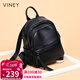 viney牛皮雙肩包女時(shí)尚大容量旅游旅行書(shū)包初中學(xué)生背包38女神節禮物