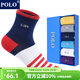 POLO秋冬款男女兒童襪子條紋中筒棉質(zhì)柔軟保暖3-5-7-9歲學(xué)生襪童襪 六色六雙【型號446】 6雙 S 16-18cm(25-29碼鞋合適)