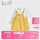 戴維貝拉（DAVE＆BELLA）女童連衣裙春兒童長(cháng)袖A字裙女寶甜美鵝黃色裙子