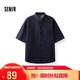 森馬（Semir）短袖襯衫男復古水洗牛仔外套涼感2025夏上衣寬松時(shí)尚109325104109