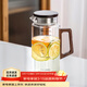 憶壺茶涼水壺玻璃冷水壺耐高溫家用水壺大容量涼水杯套裝果汁壺 【胡桃木把手】古方?jīng)鏊畨?1100ml