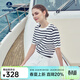 Navigare意大利小帆船女士T恤25春夏季新品休閑簡(jiǎn)約針織體恤百搭簡(jiǎn)約上衣 白底藍紋 M