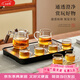 憶壺茶（YIHUTEA） 整套茶具玻璃茶壺套裝帶過(guò)濾泡茶壺功夫茶杯套組辦公室喝茶杯子 【含茶盤(pán)】玻璃茶具套裝 9件