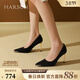 哈森（Harson）【小金條系列】法式優(yōu)雅時(shí)尚尖頭細高跟單鞋HS257106 黑色 牛皮革(涂覆層除外) 39