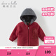 戴維貝拉（DAVE＆BELLA）女寶寶外套休閑男童棉服搖粒絨兒童連帽上衣冬季新款小童外衣童裝 酒紅色【現貨】 110 cm（建議身高100-110cm）