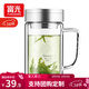 富光玻璃杯把手雙層玻璃杯大容量泡茶杯男商務(wù)茶水分離辦公會(huì )議水杯子 700B本色 印花520ml