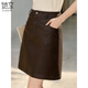 她享半身裙女時(shí)髦百搭小皮裙柔軟質(zhì)感PU皮a字裙短裙包臀裙 T51B031