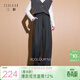 三彩2025冬季新款簡(jiǎn)約通勤休閑長(cháng)褲松緊腰闊腿褲寬松垂感顯瘦M