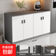 廚房櫥柜家用置物柜備餐柜茶水柜大容量收納儲物柜靠墻一體餐邊柜 【四門(mén)內兩層】氣質(zhì)灰120CM