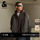 杰克·瓊斯（JACK&JONES）26年男裝春秋外套男士棒球領(lǐng)寬松休閑重磅刺繡夾克外套飛行員夾克 橄欖黑E04 XL (185)