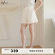 伊芙麗（eifini）伊芙麗肌理面料職場(chǎng)通勤闊腿短褲女2025春季新款西裝褲子 杏色 L