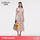 歌莉婭真絲連衣裙女2025新款度假風(fēng)穿搭桑蠶絲長(cháng)裙1E6L4K99A 93D淡粉鳶尾花印花 XL