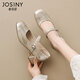 卓詩(shī)尼粗跟瑪麗珍女鞋2026春季新款法式一字扣不累腳氣質(zhì)淺口單鞋高跟鞋 香檳金 37