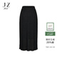 玖姿（JUZUI）優(yōu)雅復古開(kāi)叉直筒半身裙女2025春季新款JWFC20002 素黑 2XL