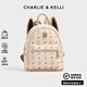 CHARLIE&KELLI CK品牌包包女款書(shū)包雙肩包女士2026年媽咪背包大容量實(shí)用電腦包 米白大號【代寫(xiě)賀卡 品牌禮袋】