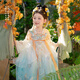 萌乎月小兔 漢服女童連衣裙2026春兒童國風(fēng)襦裙女寶公主裙 黃藍色 120